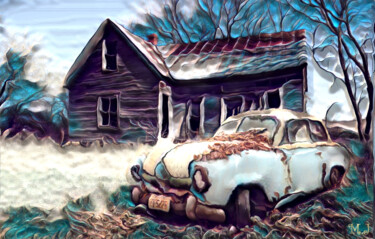 Digitale Kunst mit dem Titel "Old Abandoned Ameri…" von Armajay, Original-Kunstwerk, 3D Modellierung