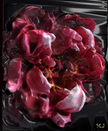 Digitale Kunst getiteld "Rose heart - 3D flo…" door Armajay, Origineel Kunstwerk, 3D-modellering