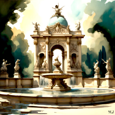 Digital Arts titled "Imaginary fountain…" by Armajay, Original Artwork, Digital Painting
