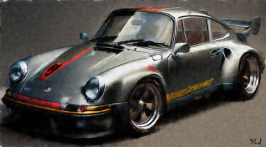 Digital Arts titled "Porsche de collecti…" by Armajay, Original Artwork, Digital Painting