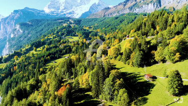 Fotografía titulada "The Swiss Alps, Mou…" por Armajay, Obra de arte original, Foto-montaje