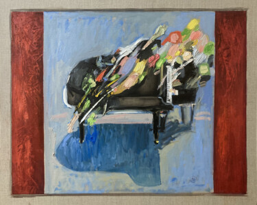Картина под названием "Piano Serenade" - Arman Hayrapetyan, Подлинное произведение искусства, Масло Установлен на Деревянная…