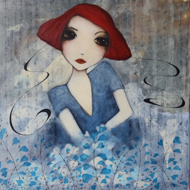 「Blue Heart」というタイトルの絵画 Armandine Jsによって, オリジナルのアートワーク, アクリル