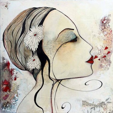 Painting titled "Kisses" by Armandine Js, Original Artwork, Acrylic