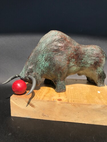 Sculpture intitulée "Toro loco" par Armando D'Andrea, Œuvre d'art originale, Argile