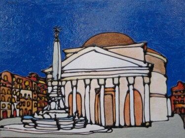 Painting titled "IL PANTHEON" by Armando Moreschi, Original Artwork, Oil