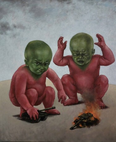 Peinture intitulée """Schizophrenia""" par Arman Ohanyan, Œuvre d'art originale, Huile