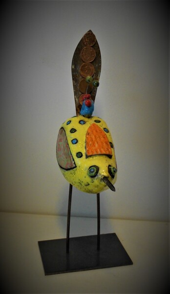 Sculptuur getiteld "l'oiseau d'abondance" door Armelle Colombier, Origineel Kunstwerk, Keramiek