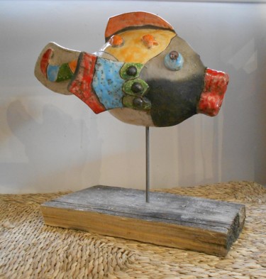 Sculpture intitulée "poisson1.jpg" par Armelle Colombier, Œuvre d'art originale, Céramique