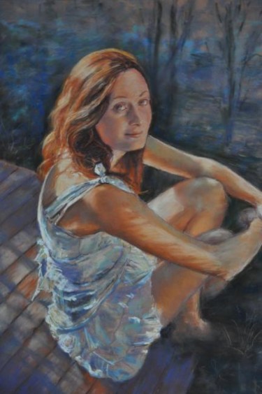 Painting titled "rêverie de Céline" by Armelle Panay, Original Artwork