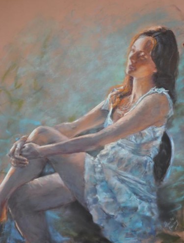 Painting titled "le repos de Céline" by Armelle Panay, Original Artwork