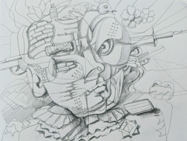 Tekening getiteld "bumbam" door Armen Ghazayran (Nem), Origineel Kunstwerk, Potlood