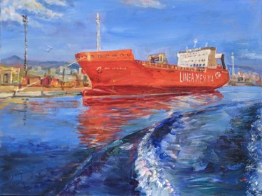 Malerei mit dem Titel "Genova rossa" von Armen Ghazayran (Nem), Original-Kunstwerk, Acryl