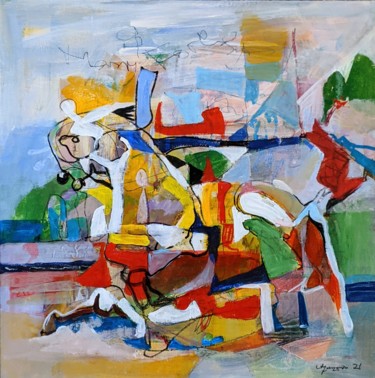 Peinture intitulée "Small abstract 12" par Armen Ghazayran (Nem), Œuvre d'art originale, Acrylique