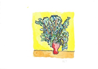 Malerei mit dem Titel "Vase (3)" von Arnaud De La Tour, Original-Kunstwerk, Aquarell