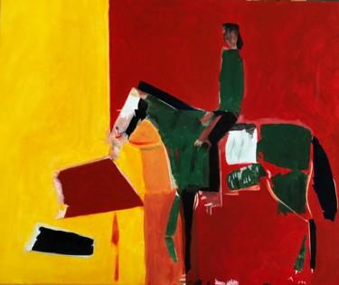 Pintura titulada "Cavalier en rouge e…" por Arnaud Feuga, Obra de arte original, Oleo