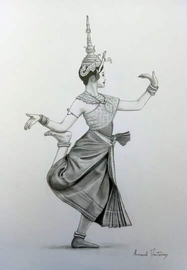 Tekening getiteld "Danseuse classique…" door Arnaud Montenon, Origineel Kunstwerk, Potlood