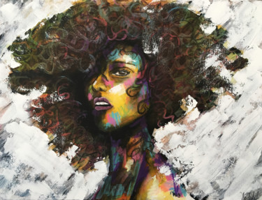 Malerei mit dem Titel "Afro Funk" von Arnaud Verhulst, Original-Kunstwerk, Acryl