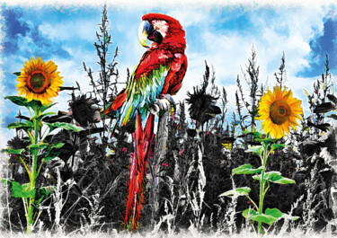 数字艺术 标题为“Papagei” 由Arne Vierlinger, 原创艺术品, 丙烯