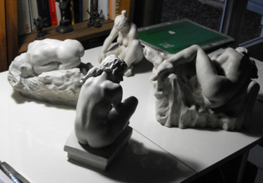 Sculpture titled "Terres" by Christian Arnould, Original Artwork, Clay