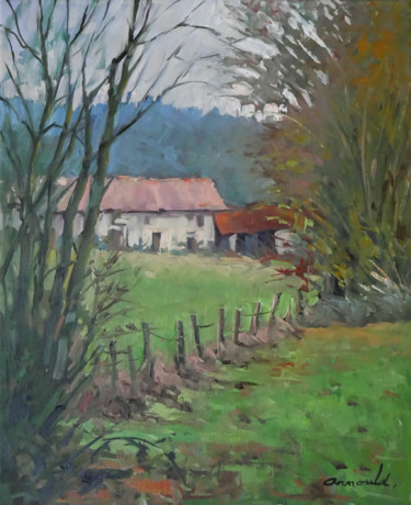 Painting titled "Le clos du mesnil (…" by Christian Arnould, Original Artwork, Oil