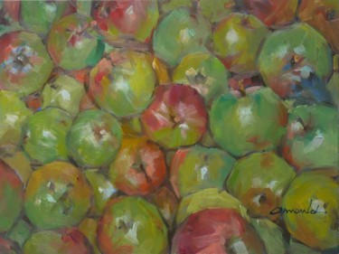 Peinture intitulée "Pommes pommes pommes" par Christian Arnould, Œuvre d'art originale, Huile