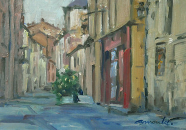 Painting titled "Vieille ville à Nan…" by Christian Arnould, Original Artwork, Oil