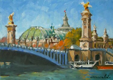 Pittura intitolato "Pont Alexandre III…" da Christian Arnould, Opera d'arte originale, Olio