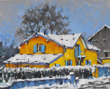 "La maison jaune à R…" başlıklı Tablo Christian Arnould tarafından, Orijinal sanat, Petrol