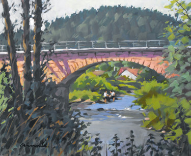 "Pont de la Meurthe…" başlıklı Tablo Christian Arnould tarafından, Orijinal sanat, Petrol