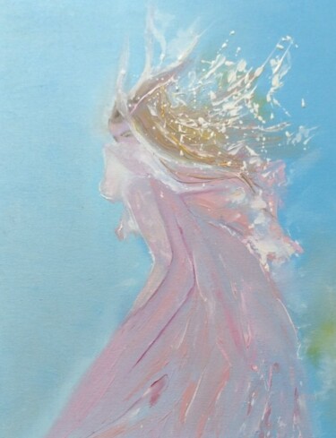 Pintura intitulada "Розовое платье" por Iaroslava Chezlova, Obras de arte originais, Óleo