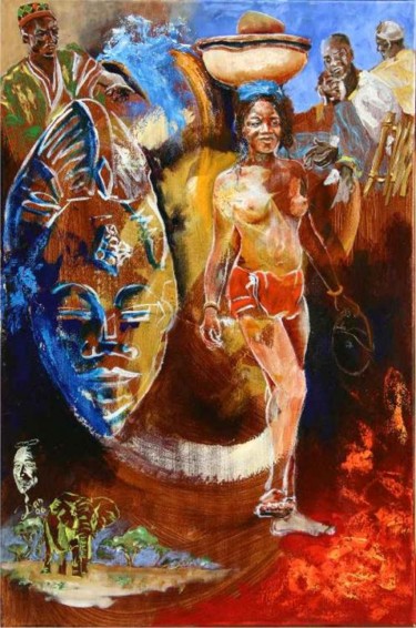 Peinture intitulée "Dan - Africa-5" par Dan, Œuvre d'art originale