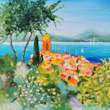 Картина под названием "Saint Tropez" - Coralie Deroche, Подлинное произведение искусства, Акрил Установлен на Деревянная рам…
