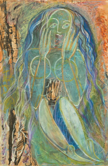 Картина под названием ""РУСАЛКА"" - Art Dalyna, Подлинное произведение искусства, Акрил