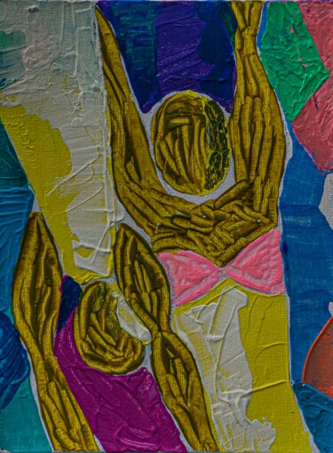 绘画 标题为“Купальщики” 由Art Dalyna, 原创艺术品, 丙烯 安装在纸板上