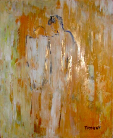 Painting titled "EN MOUVEMENT Ref. 3…" by Michèle Froment, Original Artwork, Oil Mounted on Wood Stretcher frame