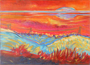 Pintura titulada "SOLEIL SUR LA PROVE…" por Michèle Froment, Obra de arte original, Oleo Montado en Bastidor de camilla de m…