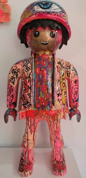 제목이 "Playmobil xxl Haring"인 조형물 Art Hugo로, 원작, 플라스틱