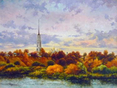 Pittura intitolato "Autumn motive" da Sergey Kudryavtsev, Opera d'arte originale, Olio