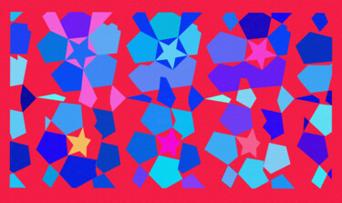 Arte digital titulada "Fleur Etoile Rouge 1" por Art-Mcb, Obra de arte original, Pintura Digital