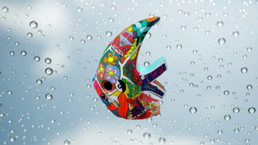 Skulptur mit dem Titel "Small Fish 2" von Art So Design, Original-Kunstwerk, Acryl