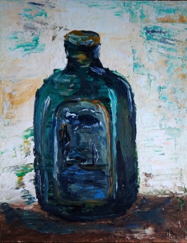 Painting titled "Bottle" by Art-Teodora, Original Artwork, Oil