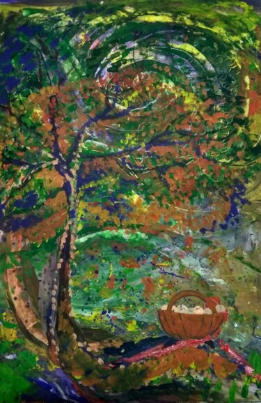 Painting titled "Autumn landscape" by Art-Teodora, Original Artwork, Gouache