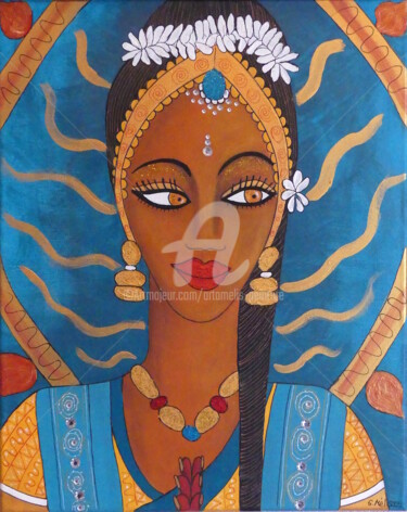 Painting titled "INDIA DANCE" by Artamelis, Original Artwork, Acrylic