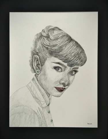 Drawing titled "Audrey" by Anerosh, Original Artwork, Ink