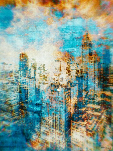 Digitale Kunst mit dem Titel "City 1" von Isabelle Cussat (Artassuc), Original-Kunstwerk, Fotomontage