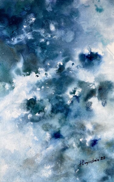 Peinture intitulée "Wave" par Anna Boginskaia, Œuvre d'art originale, Aquarelle