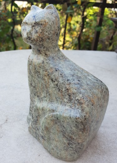 雕塑 标题为“Chat authentique to…” 由Sebastien Devore (Art-bracadabrac), 原创艺术品, 石