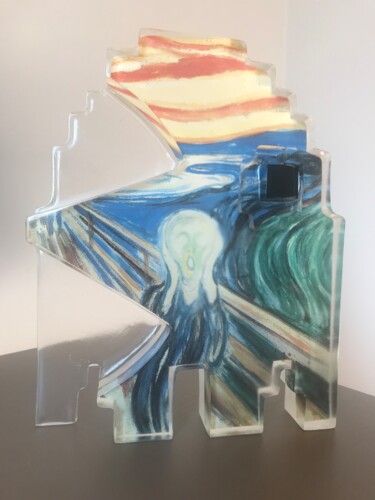 Sculpture intitulée "Scream - Score 023" par Artcadebites, Œuvre d'art originale, Résine