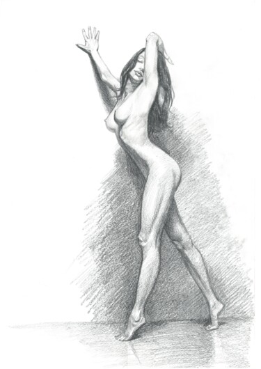 Disegno intitolato "Curve queen - Origi…" da Artchanneling, Opera d'arte originale, Matita
